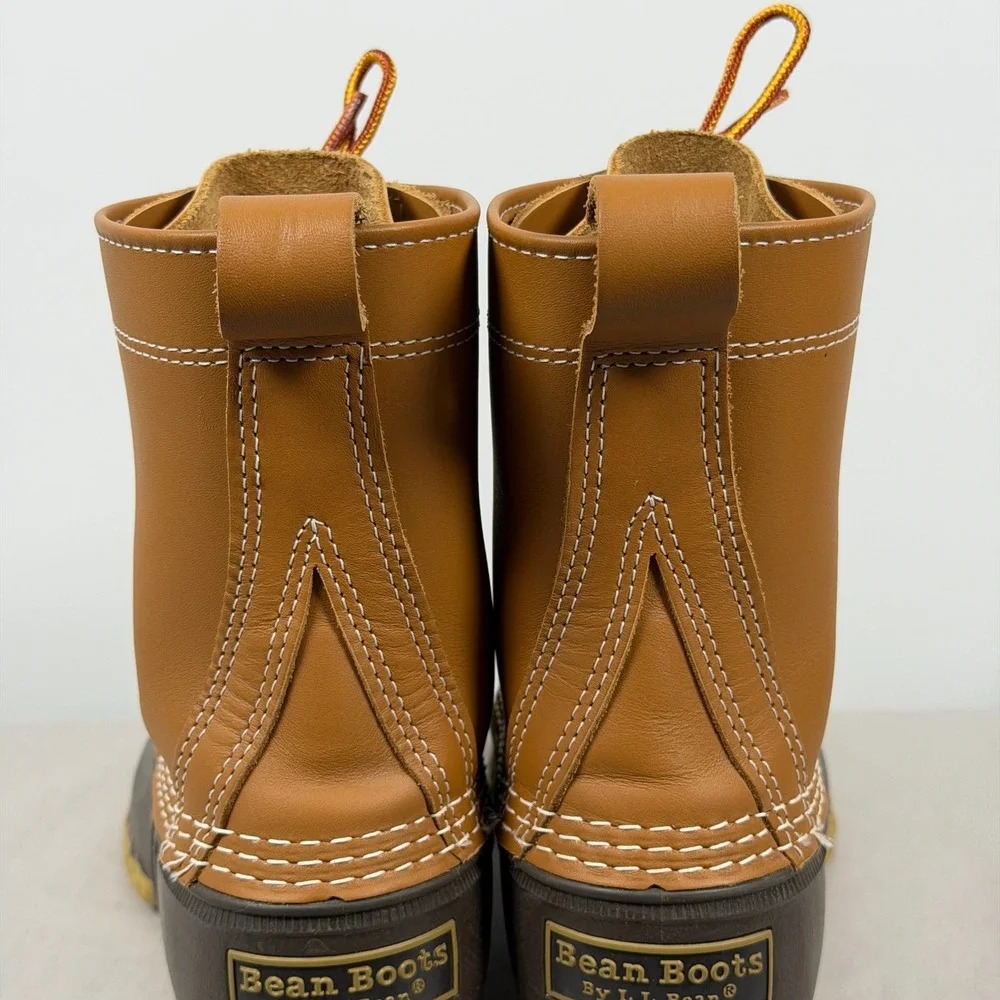 L.L. Bean Kids Size 4M Bean Boots 8-inch Duck Boots Tan Brown Made in USA 229685